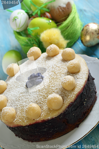 Image of English Easter cake with marzipan.