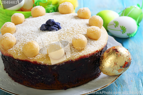 Image of English Easter cake closeup.