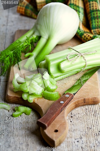 Image of fresh organic celery and fennel