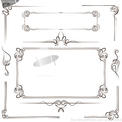 Image of Vintage set vector frame and border