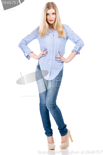 Image of Attractive and fashion blonde woman