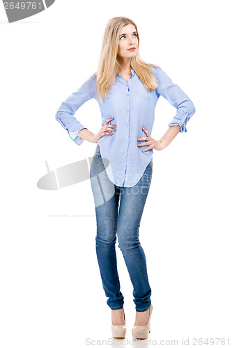 Image of Attractive and fashion blonde woman