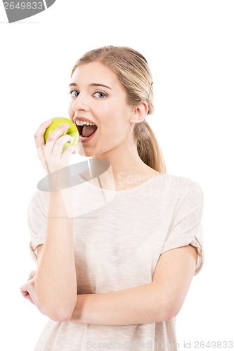 Image of Eating a green apple