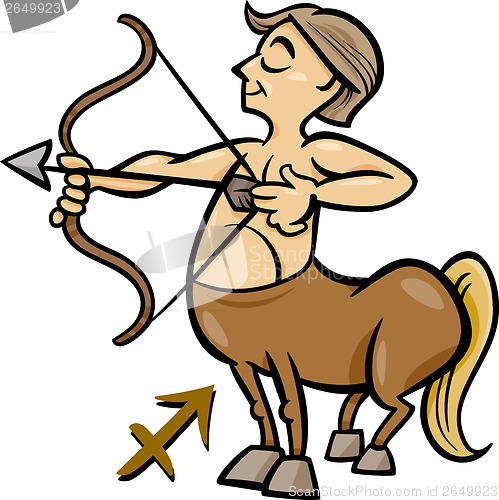 Image of sagittarius zodiac sign cartoon