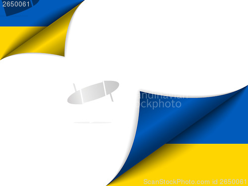 Image of Ukraine Country Flag Turning Page
