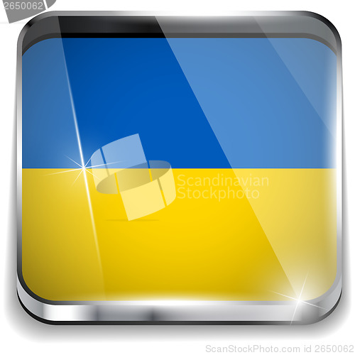 Image of Ukraine Flag Smartphone Application Square Buttons