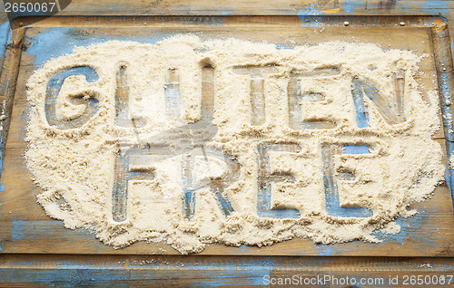 Image of gluten free words in flour