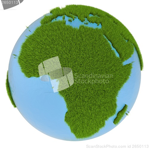 Image of Africa on green planet