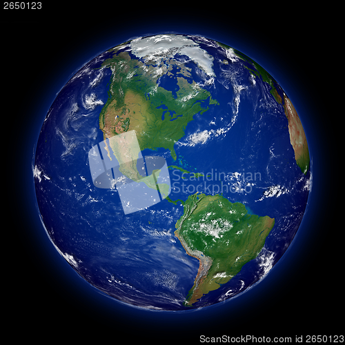 Image of North America on planet Earth