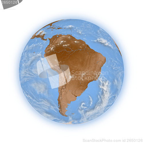 Image of South America on planet Earth