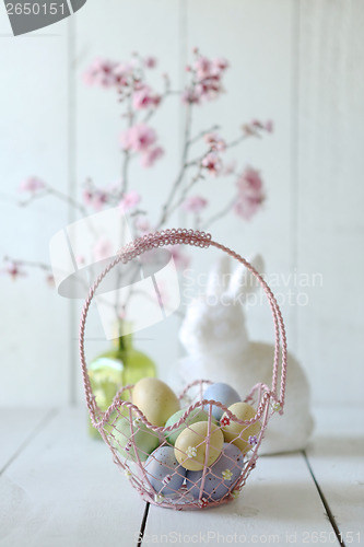 Image of Easter Holiday Themed Still Life Scene in Natural Light