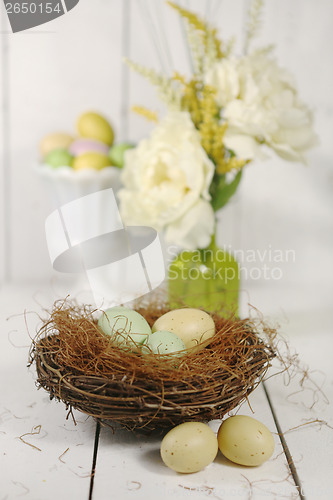 Image of Easter Holiday Themed Still Life Scene in Natural Light