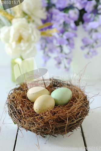 Image of Easter Holiday Themed Still Life Scene in Natural Light