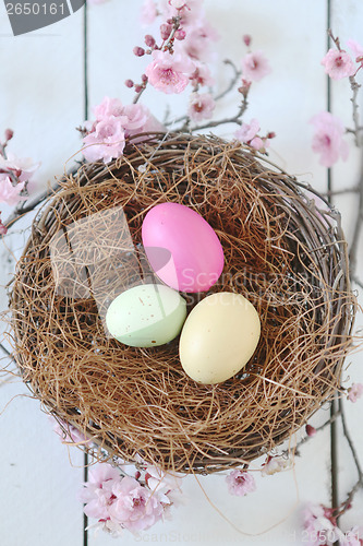 Image of Easter Holiday Themed Still Life Scene in Natural Light