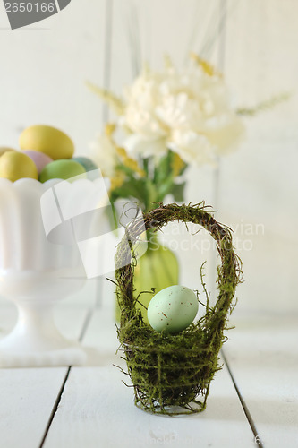 Image of Easter Holiday Themed Still Life Scene in Natural Light