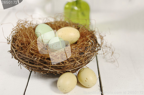 Image of Easter Holiday Themed Still Life Scene in Natural Light