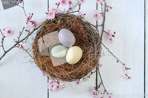 Image of Easter Holiday Themed Still Life Scene in Natural Light