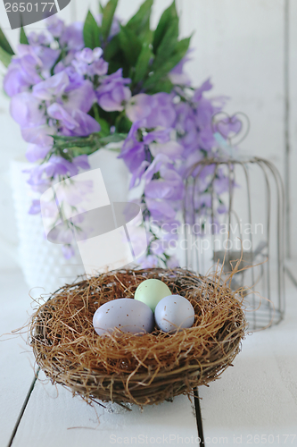 Image of Easter Holiday Themed Still Life Scene in Natural Light