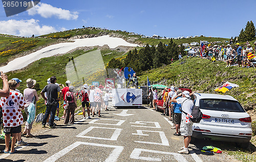 Image of Carrefour Truck in Pyrenees Mountains