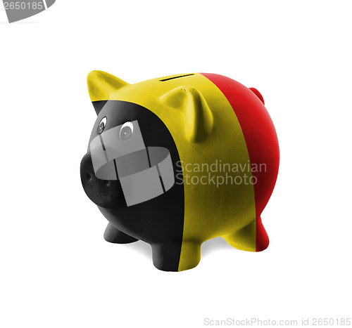 Image of Ceramic piggy bank with painting of national flag 