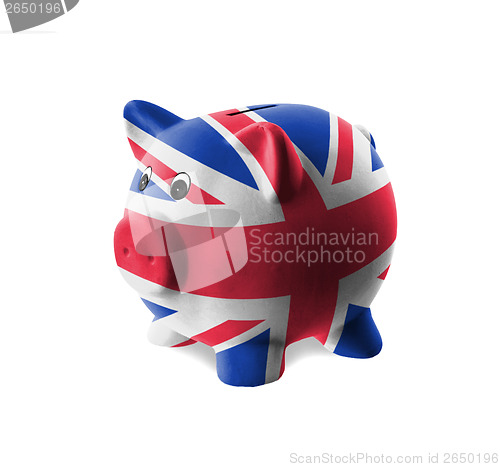 Image of Ceramic piggy bank with painting of national flag 