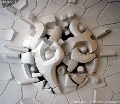 Image of ornament on the wall, natural light