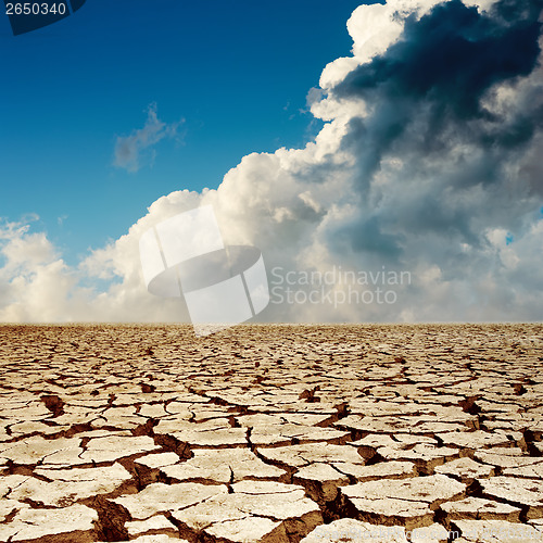 Image of cracked earth and dramatic sky