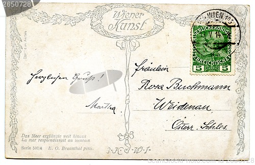 Image of old used postcard