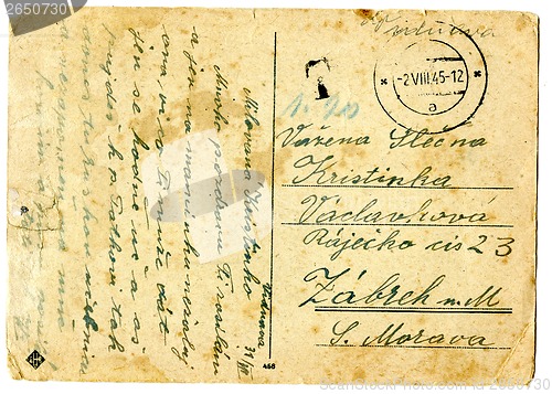 Image of old used postcard