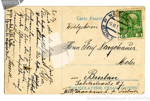 Image of old used postcard