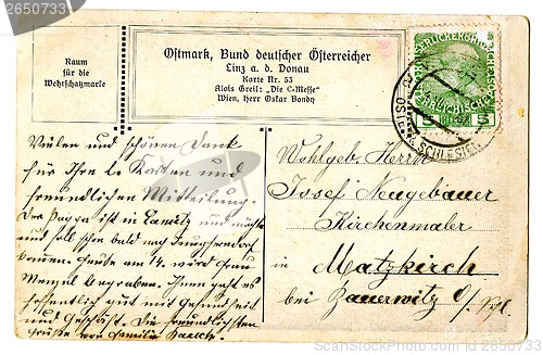 Image of old used postcard