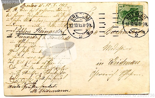 Image of old used postcard