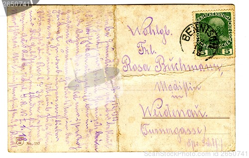 Image of old used postcard