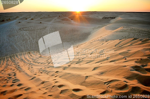 Image of Sunset in Sahara desert