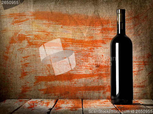 Image of Black bottle of wine texture