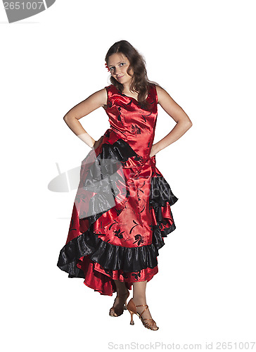 Image of Young woman dancing flamenco