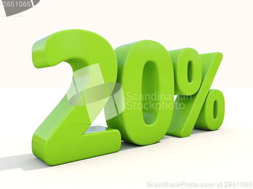 Image of 20% percentage rate icon on a white background