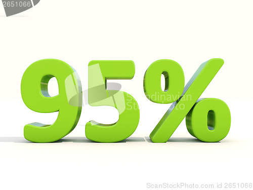 Image of 95% percentage rate icon on a white background