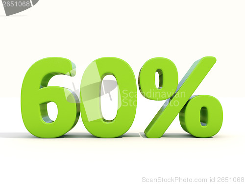 Image of 60% percentage rate icon on a white background