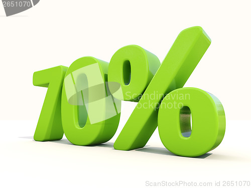 Image of 70% percentage rate icon on a white background