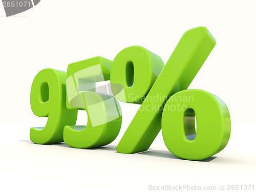 Image of 95% percentage rate icon on a white background