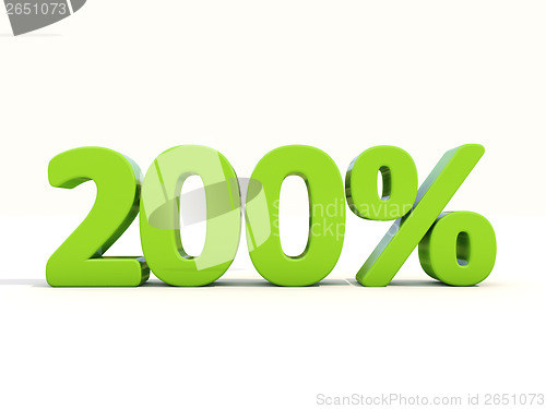 Image of 200% percentage rate icon on a white background