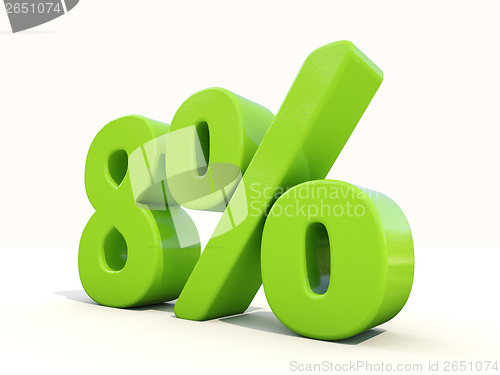 Image of 8% percentage rate icon on a white background