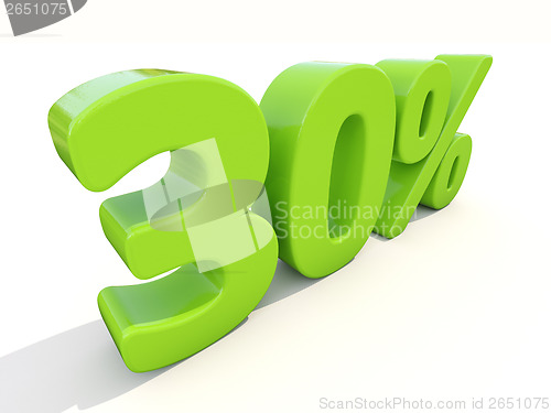 Image of 30% percentage rate icon on a white background