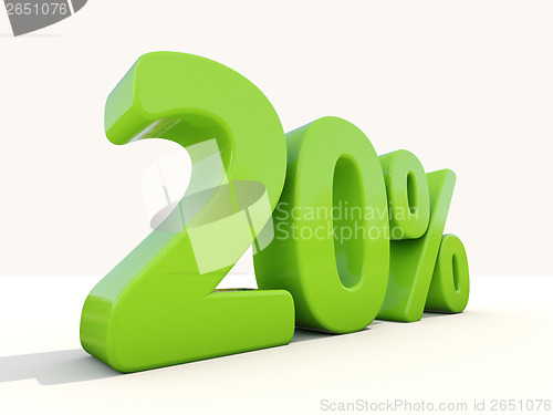 Image of 20% percentage rate icon on a white background