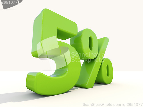 Image of 5% percentage rate icon on a white background