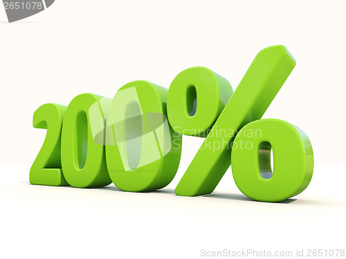 Image of 200% percentage rate icon on a white background