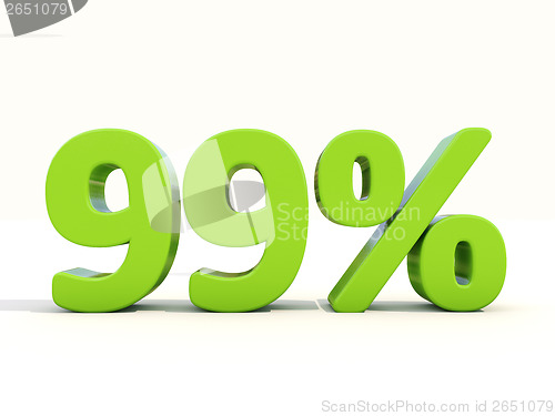 Image of 99% percentage rate icon on a white background