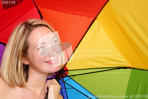 Image of Woman under Umbrella