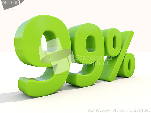 Image of 99% percentage rate icon on a white background